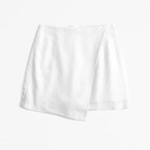 ABERCROMBIE AND FITCH WOMENS WHITE LINEN BLEND TEXTURED MINI SKORT SKIRT XL
